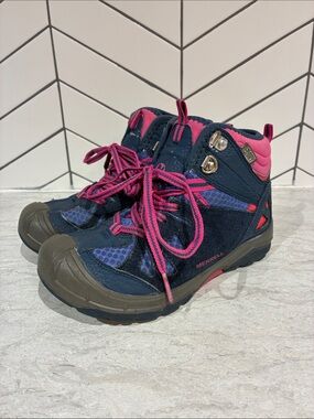 Merrell (1) Kids' Navy and Pink Waterproof Hiking Boots